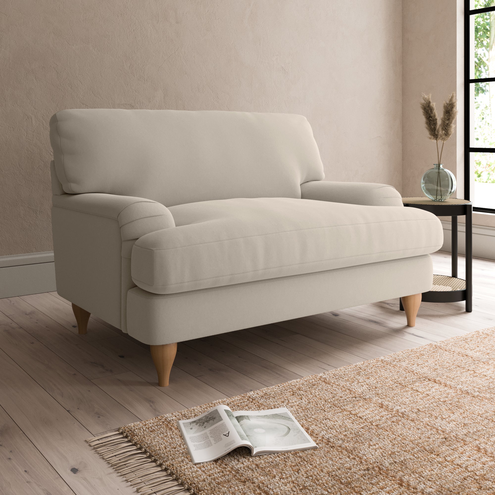 Darwin Luxury Velvet Snuggle Chair Luxury Velvet Natural