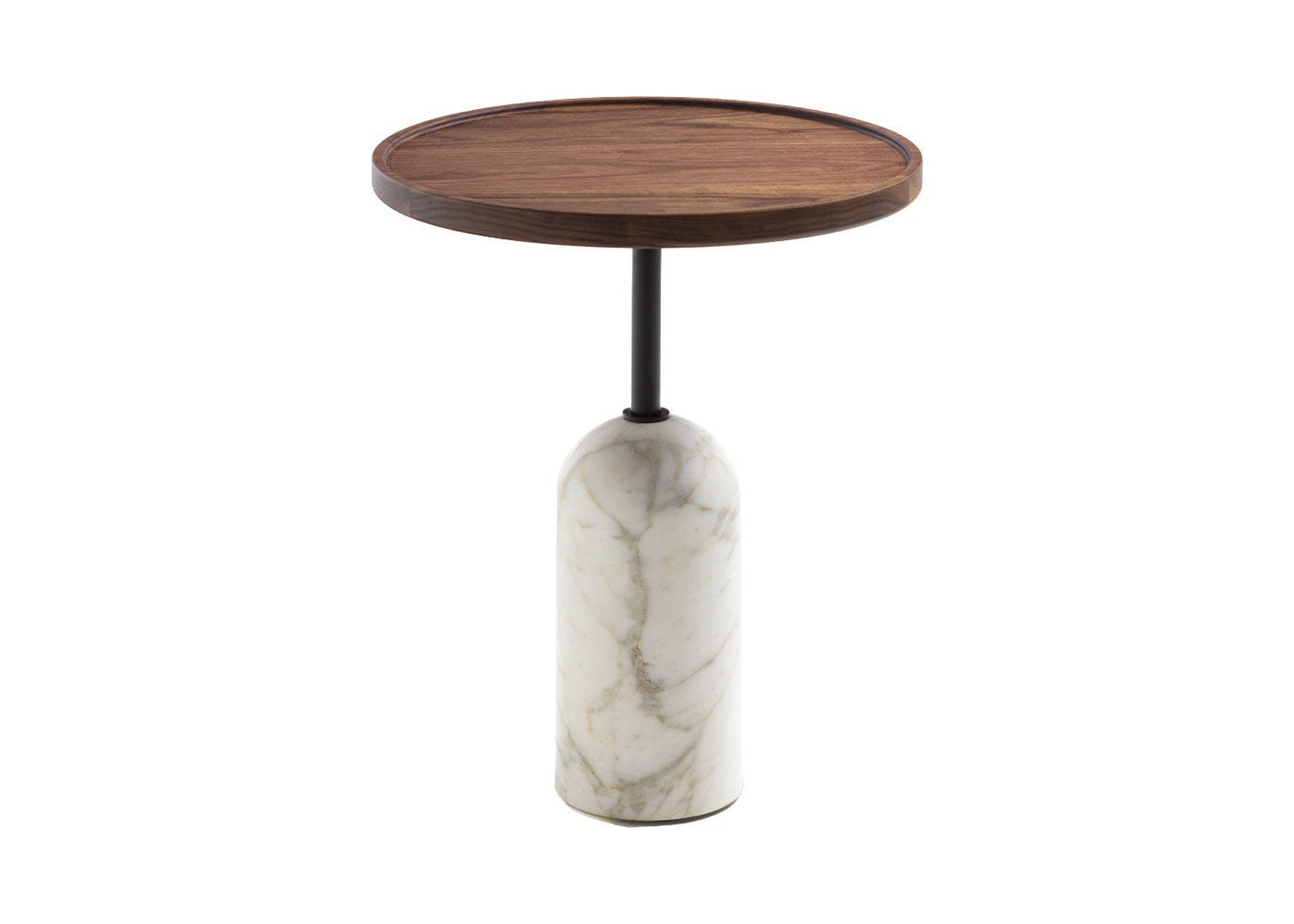Porada Ekero Round Side Table Carrara White Base