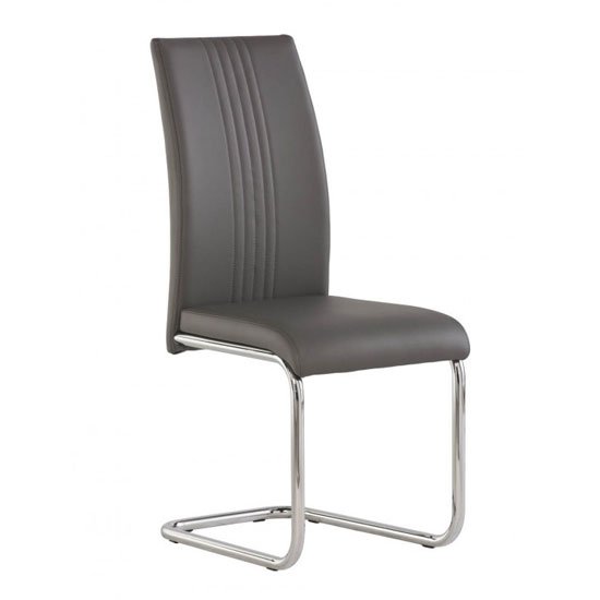 Monaco PU Leather Dining Chair In Grey
