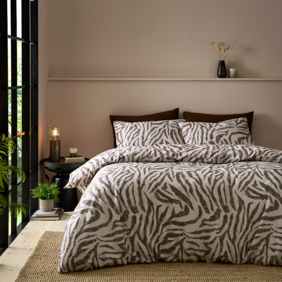 Zebra Print 100% Cotton Sateen Duvet Cover & Pillowcase Set