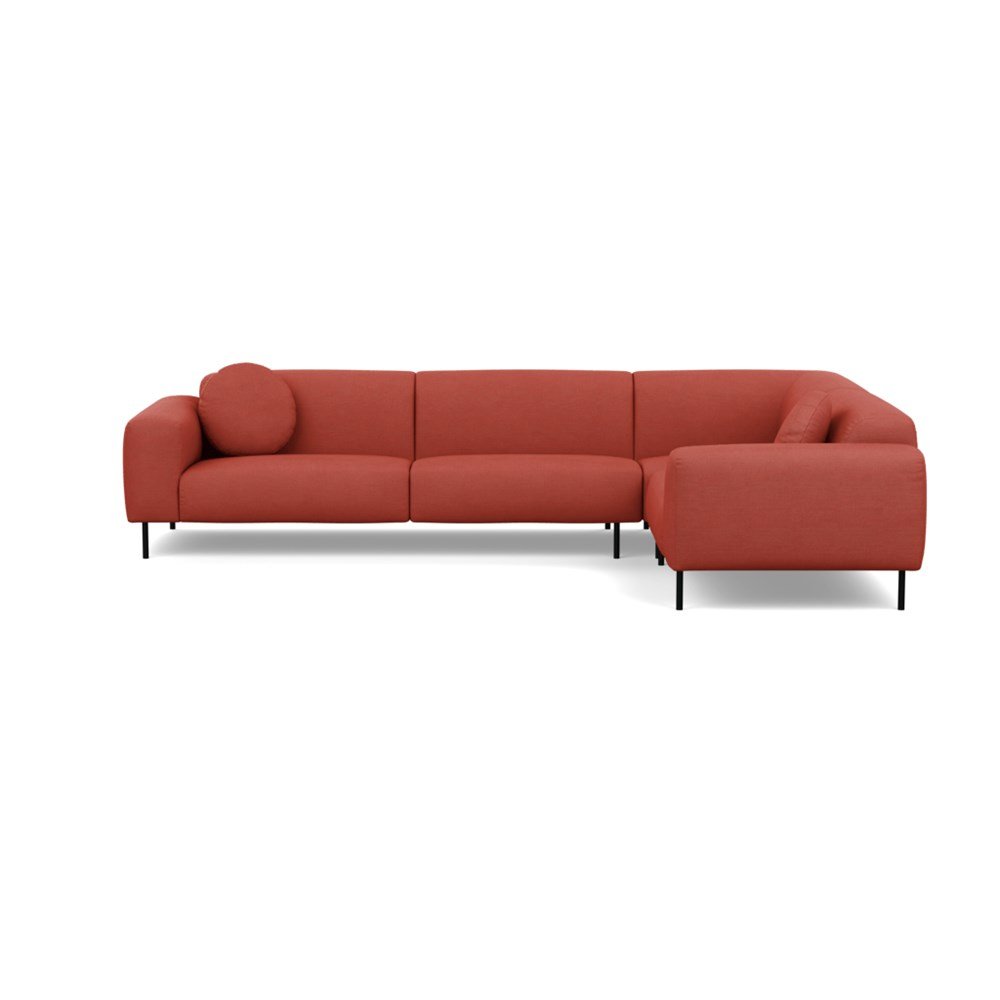 Heal's Luna Medium Right Hand Facing Corner Sofa Tundra Texture Rust Black