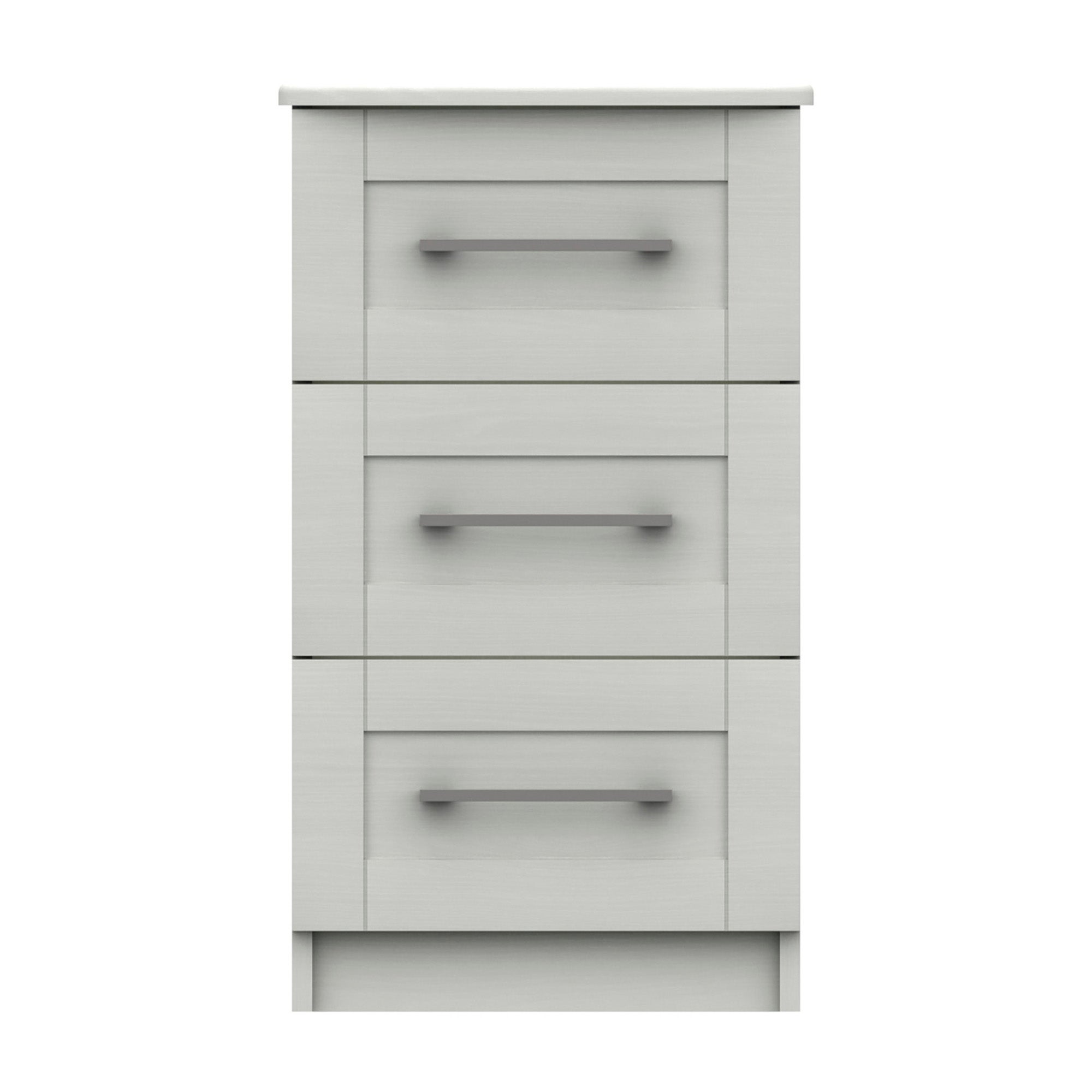 Ethan White 3 Drawer Bedside White