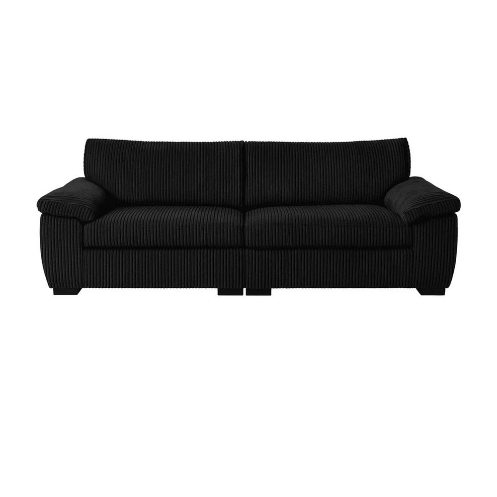 Bliss Furniture Amalfi 3 Seater Split Sofa Soft Fabric in Black
