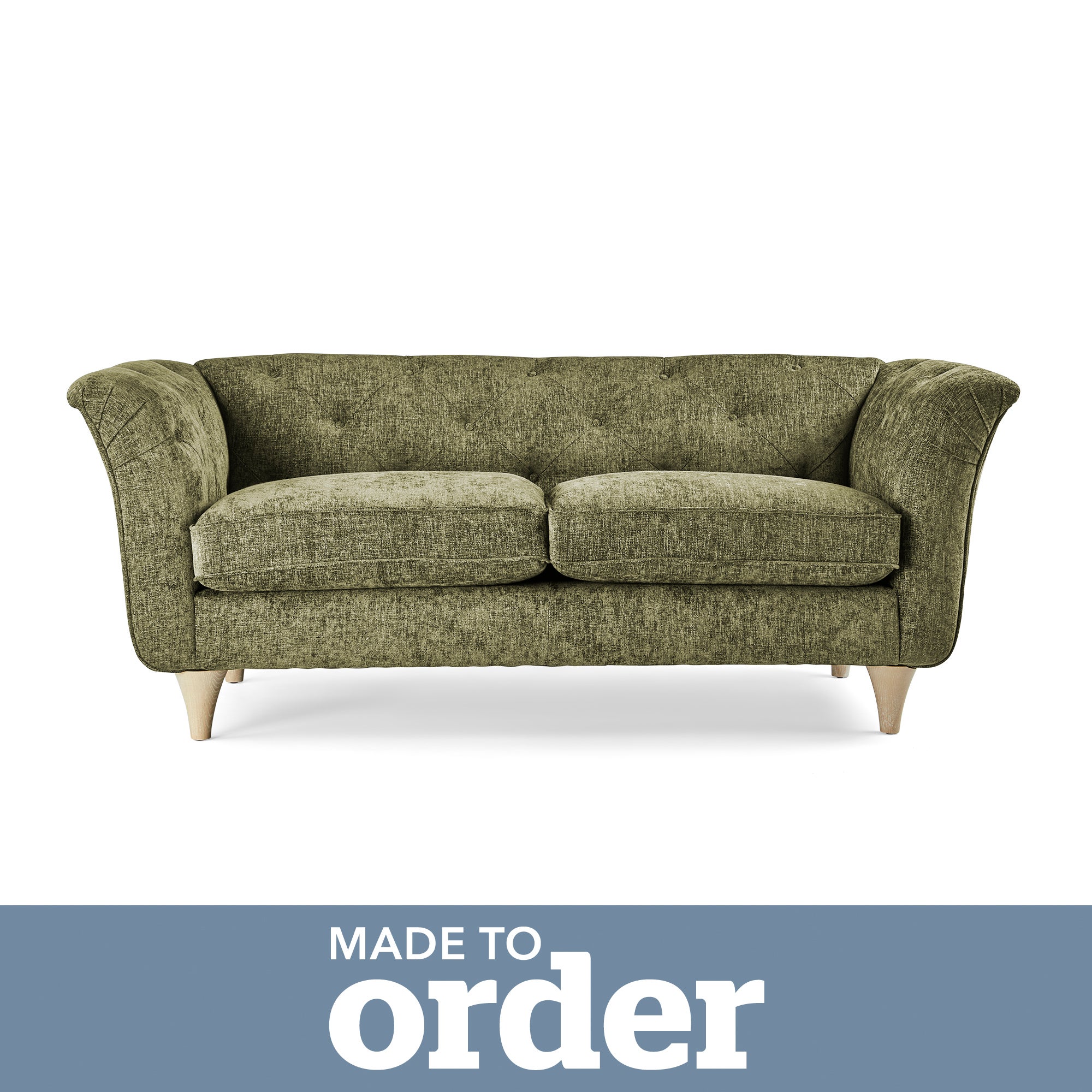Jaipur 2 Seater Sofa Luxury Chenille Premium Chenille Olive