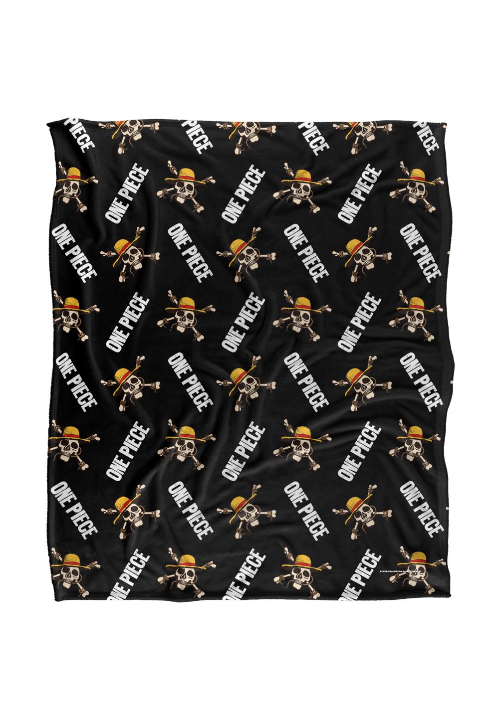 Netflix One Piece Jolly Roger Pattern Officially Licensed Silky Touch Super Soft Throw Blanket 152 x 127 cm in White