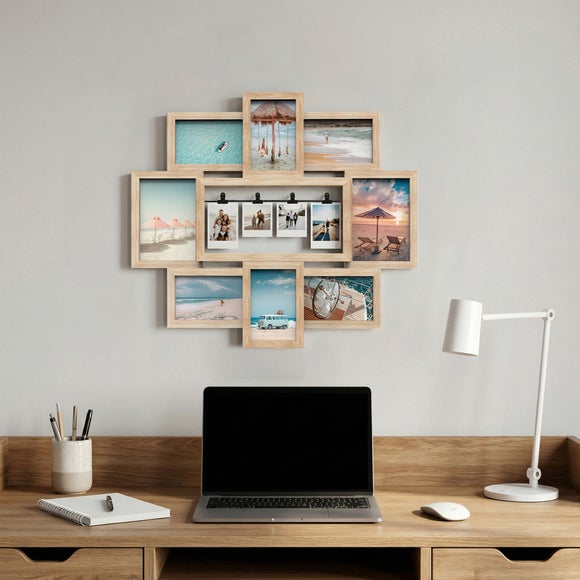 Wooden Peg Multi Photo Frame
