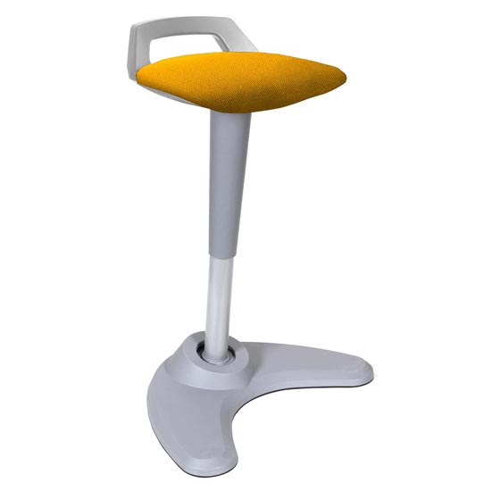Spry Fabric Office Stool In Grey Frame And Senna Yellow Seat