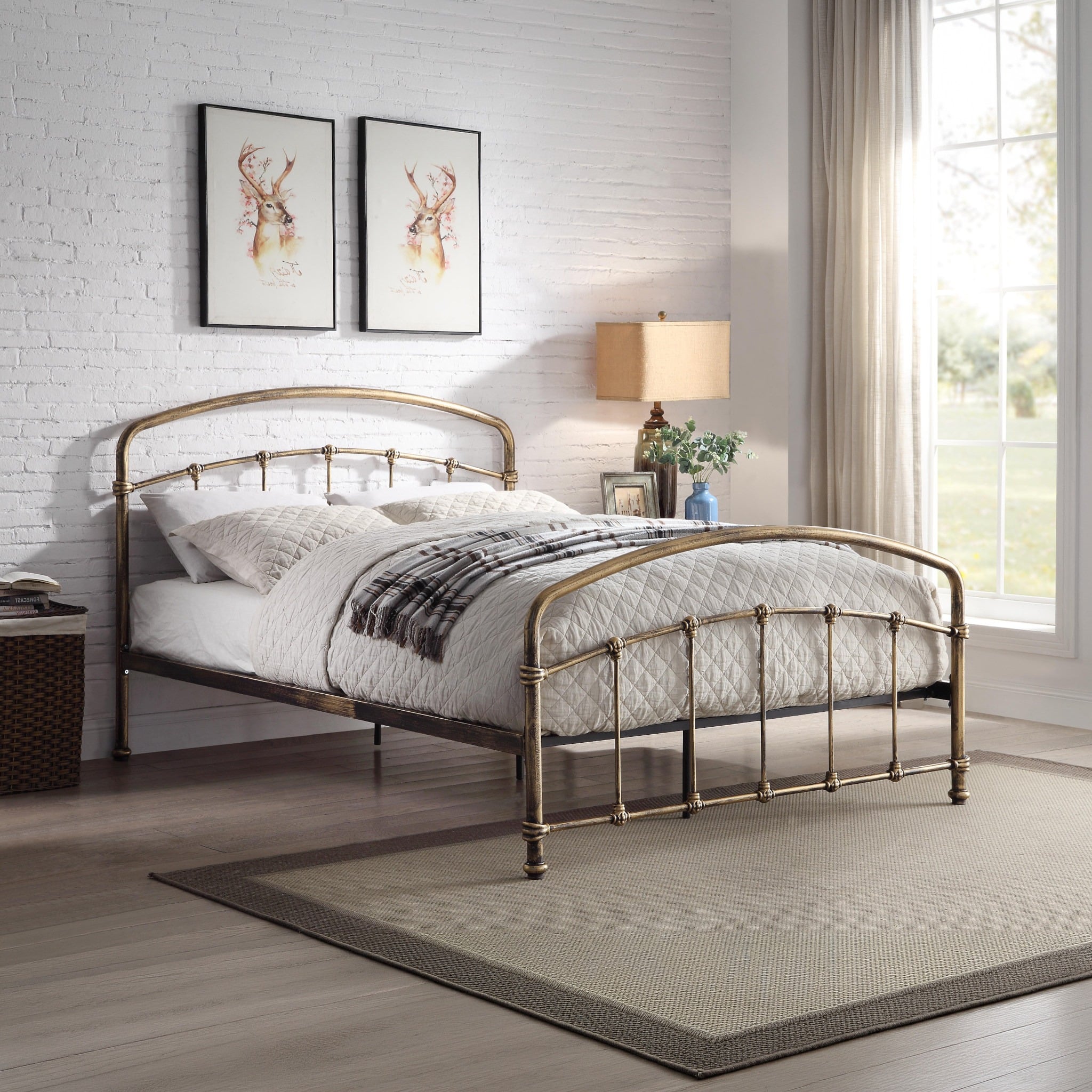 Mostyn - Double - Decorate Metal Bed - Antique Bronze - Metal - 4ft6 - Happy Beds