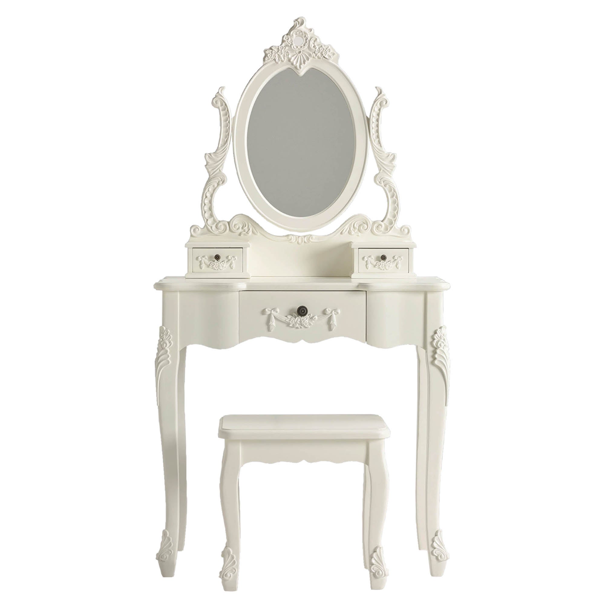 Toulouse Ivory Dressing Table Set White