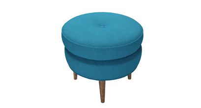 Felix Round Footstool in Marina Brushed Linen Cotton - sofa.com