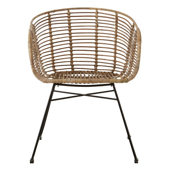 Felixvarela Rounded Chair In Grey With Black Finish Iron Legs