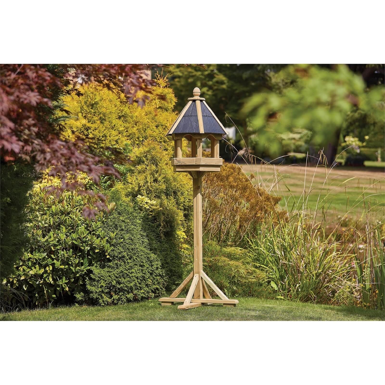 RHS Anchor Fast Hexagonal Bird Table Slate Roof