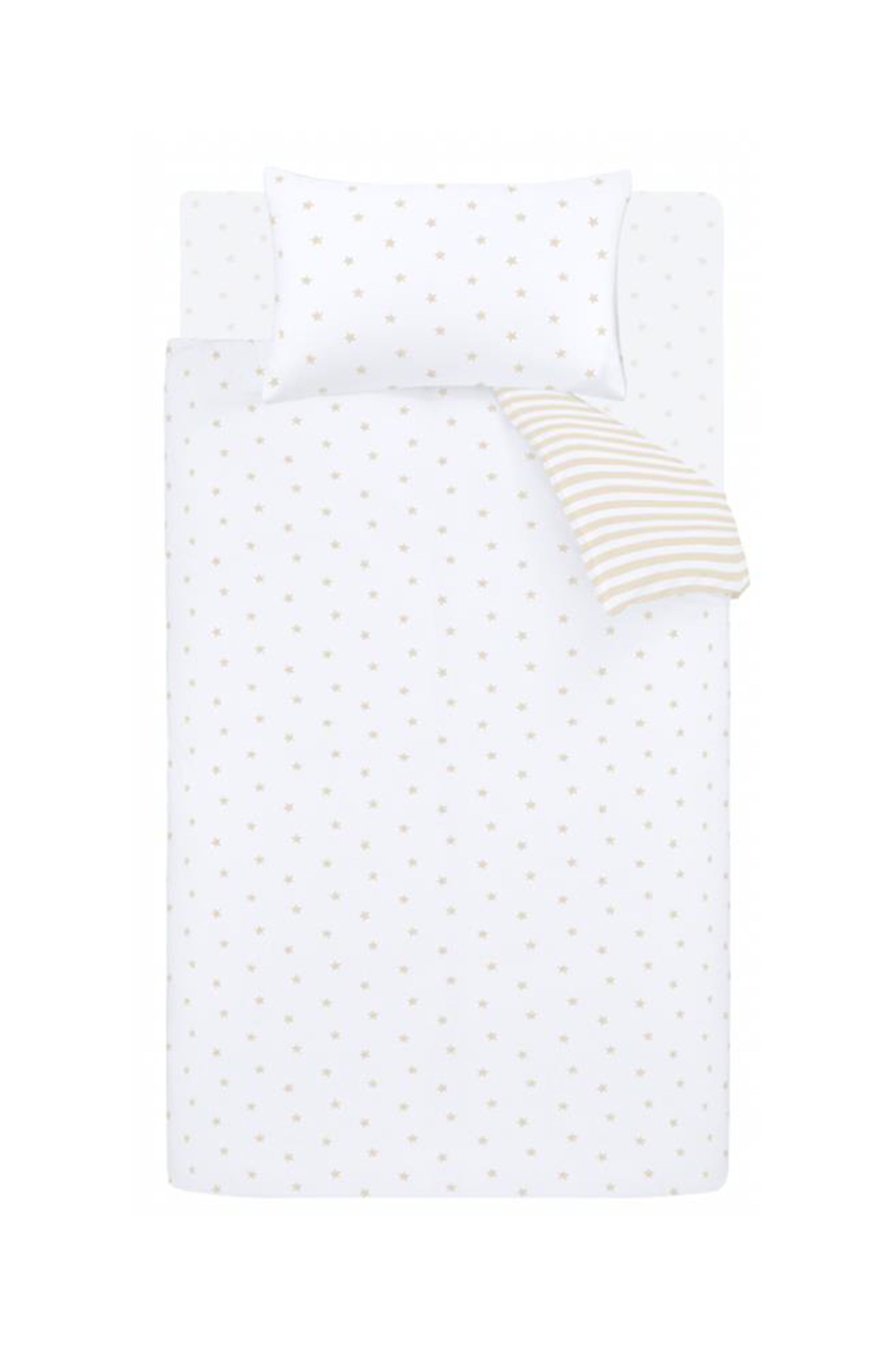 Bianca 'Mini Star & Stripes' Reversible Cotton Duvet Cover Set in Natural 5