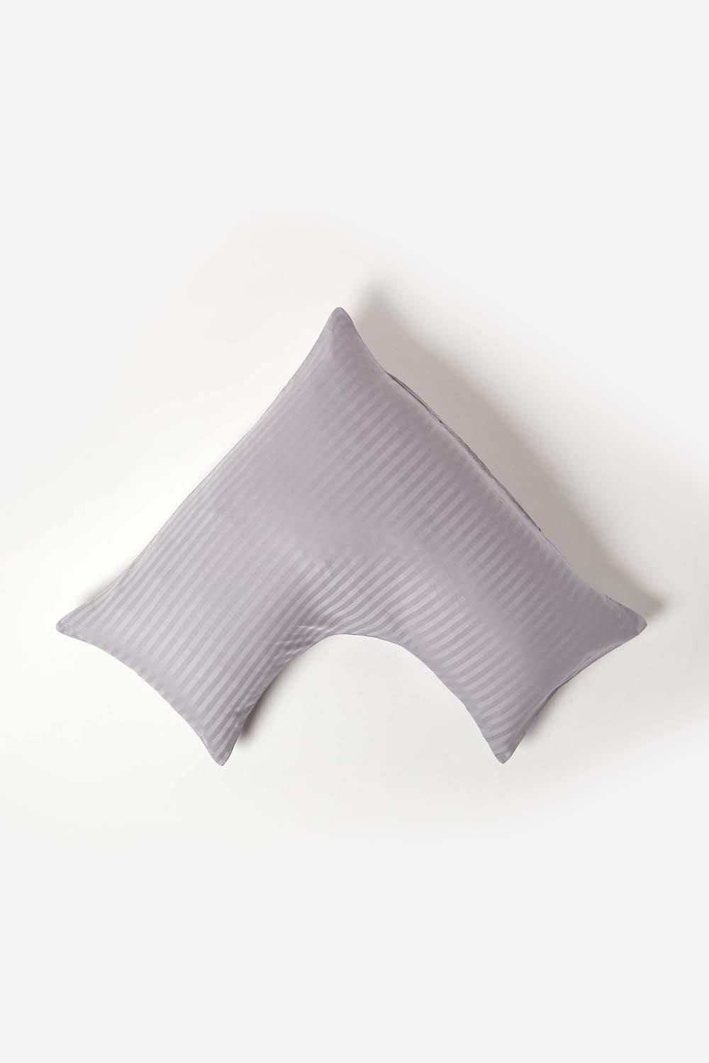 Homescapes Egyptian Cotton Super Soft V Shaped Pillowcase 330 TC in Grey
