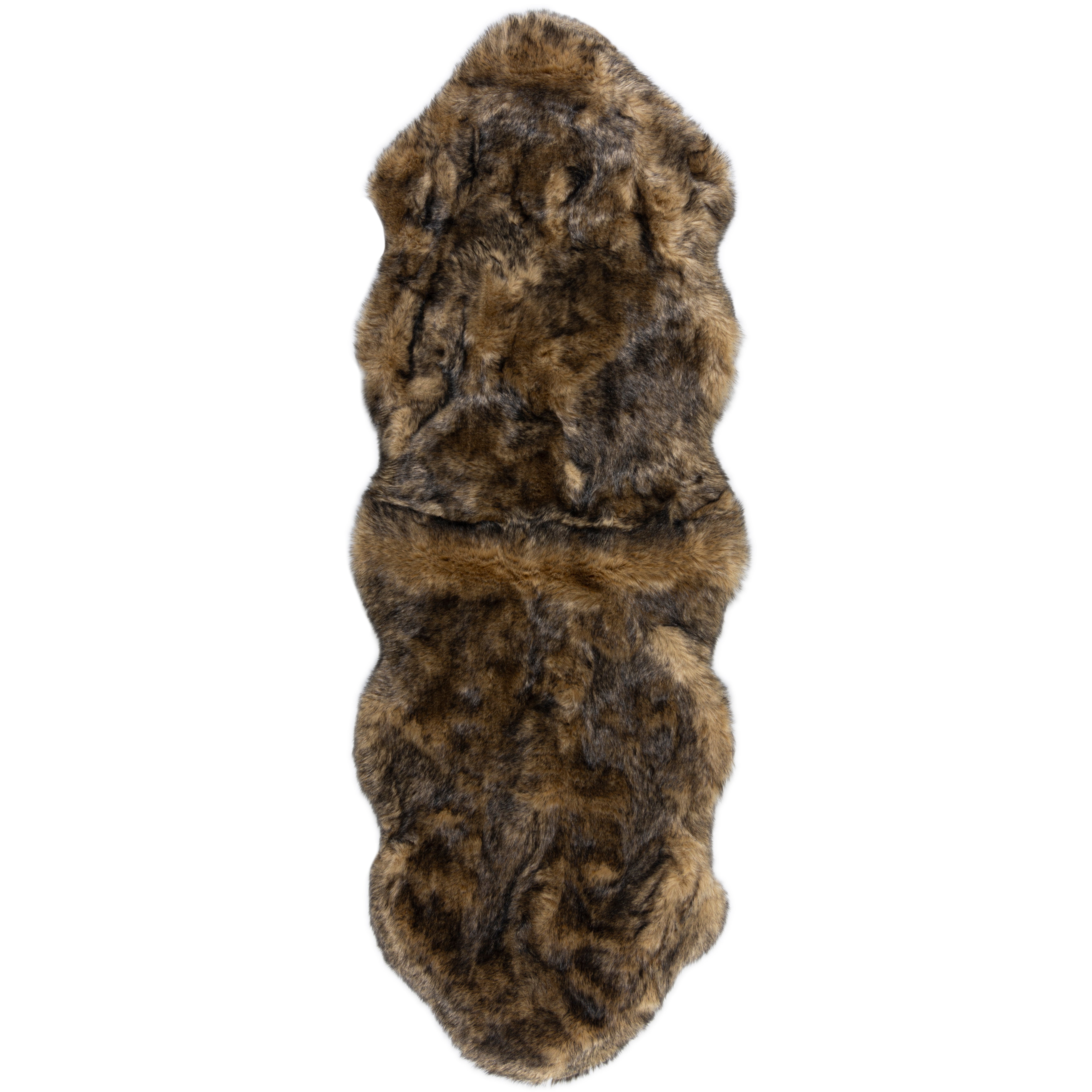 Copenhagen Double Pelt Faux Fur Rug Copenhagen Brown