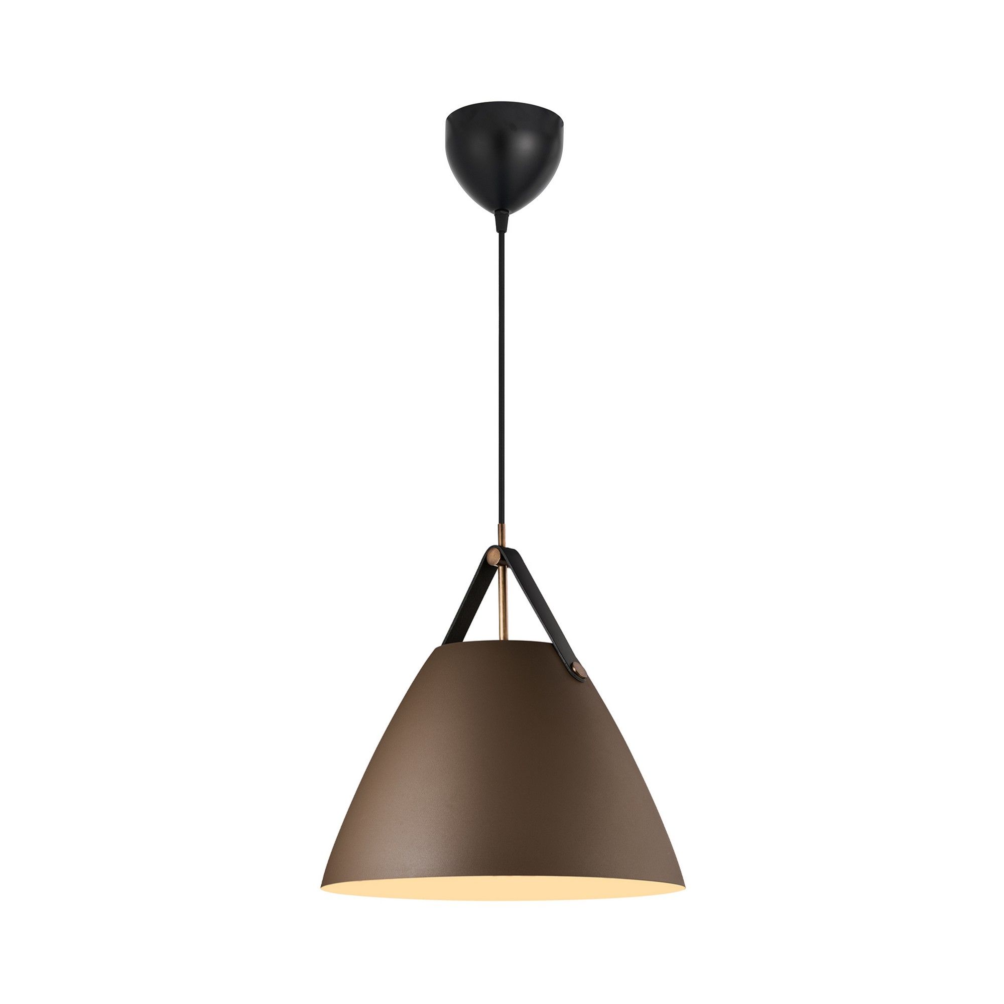 Nordlux Modern Indoor Pendant Light Brown Metal E27 Brown & Black Strap - Mains Powered, IP20 in Beige