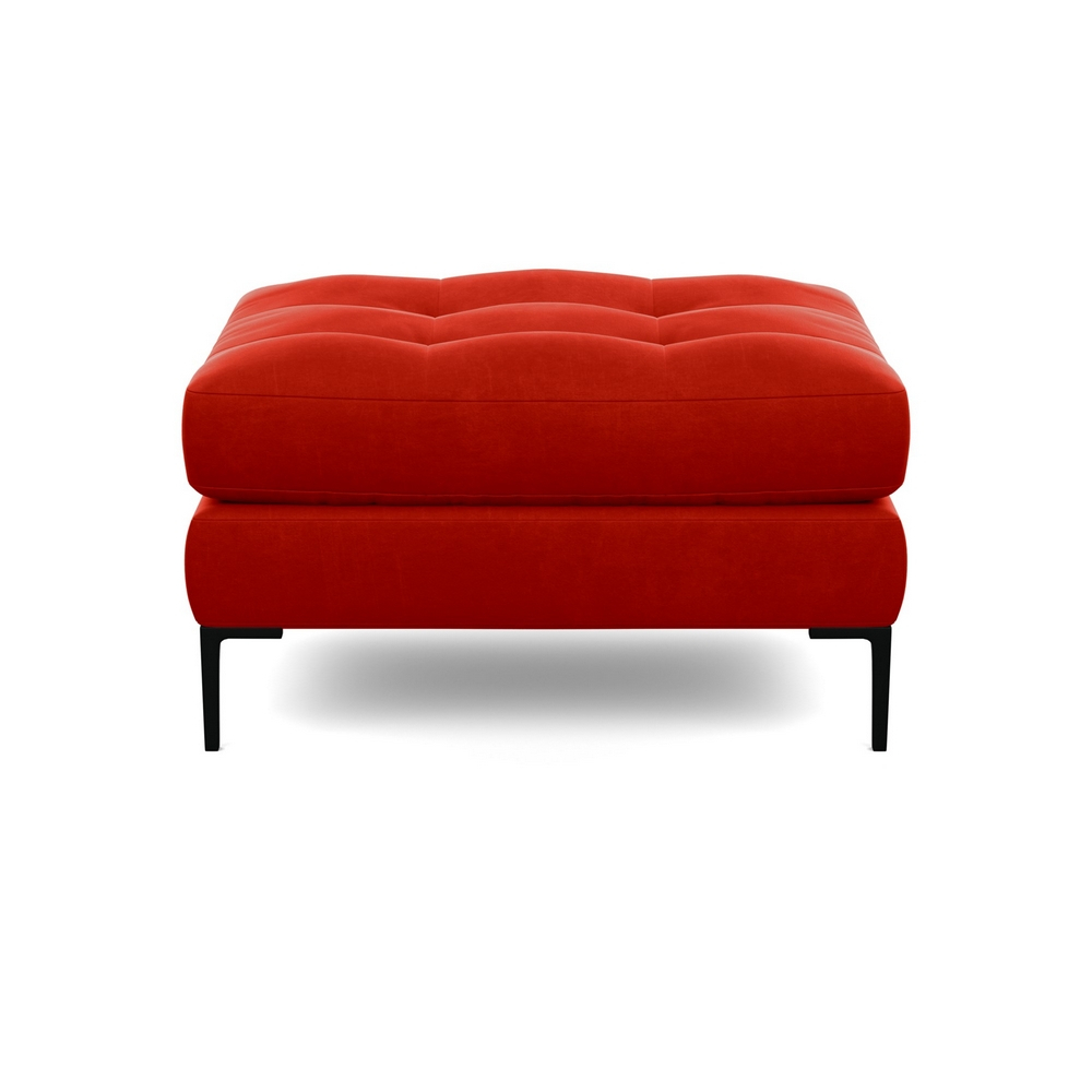 Heal's Eton Footstool Varese Velvet Terracotta Black Feet