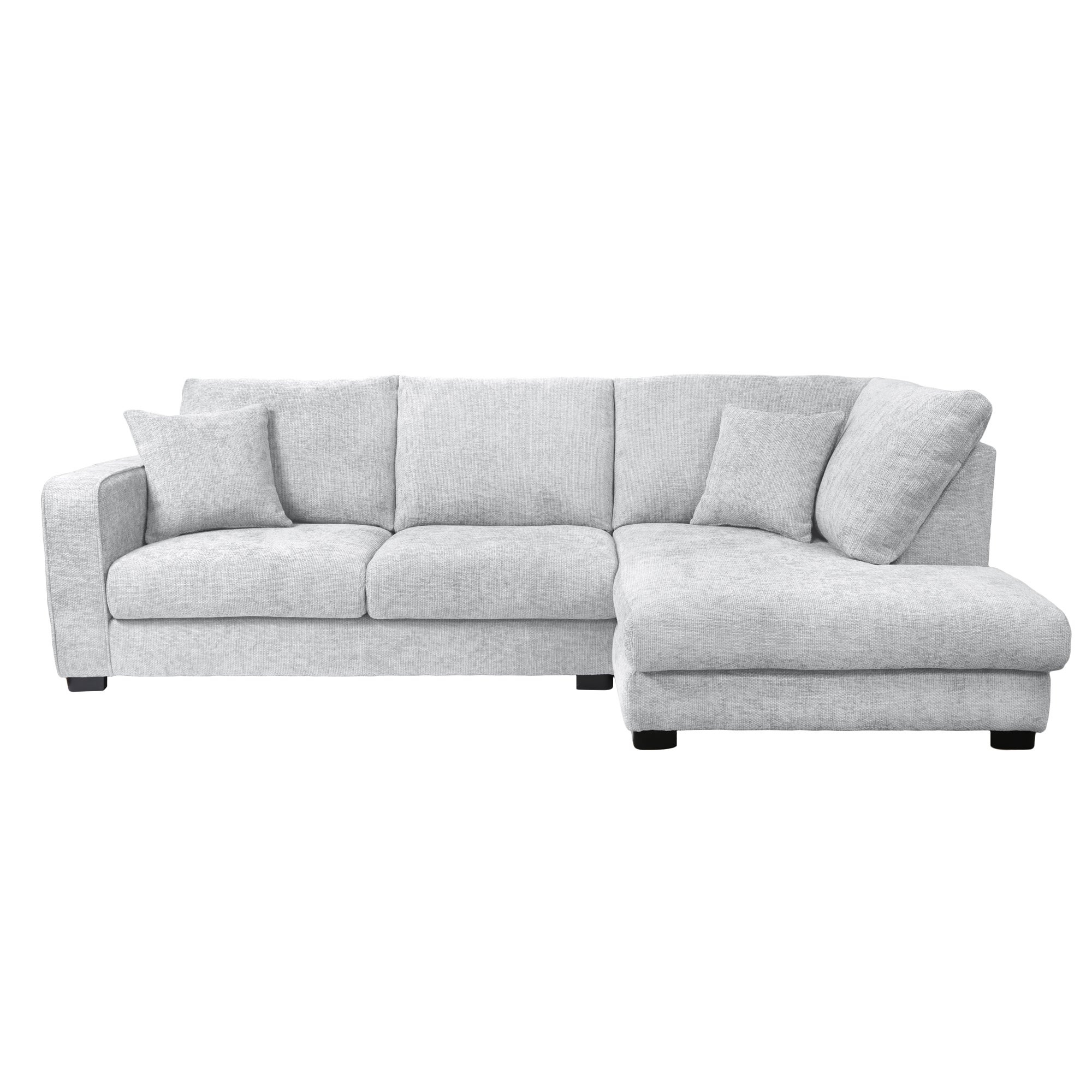 Carson Chunky Chenille Right Hand Corner Sofa Silver