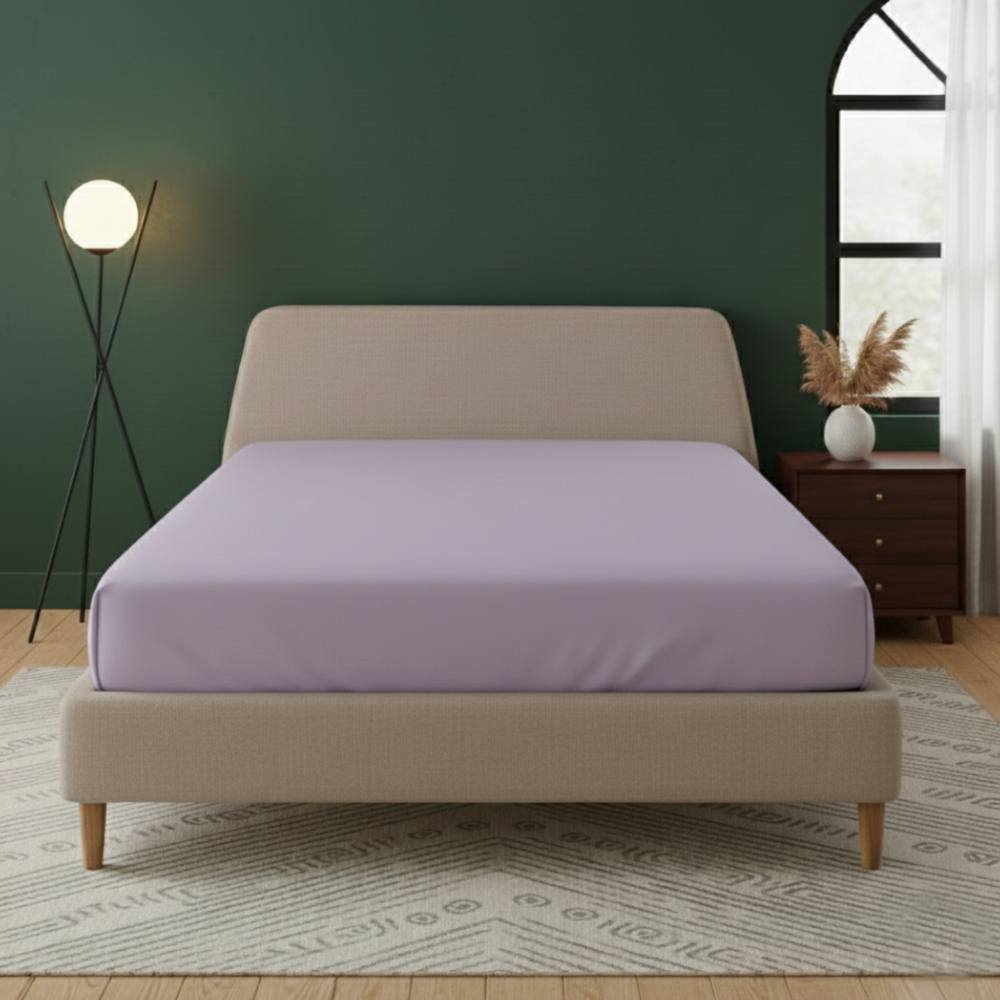 Snug City Flannelette Fitted Sheet Extra Deep 40cm Skirt Soft Brushed Cotton in Lilac