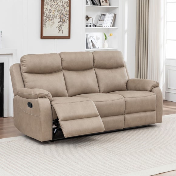 Aviemore Faux Leather 3 Seater Manual Reclining Sofa