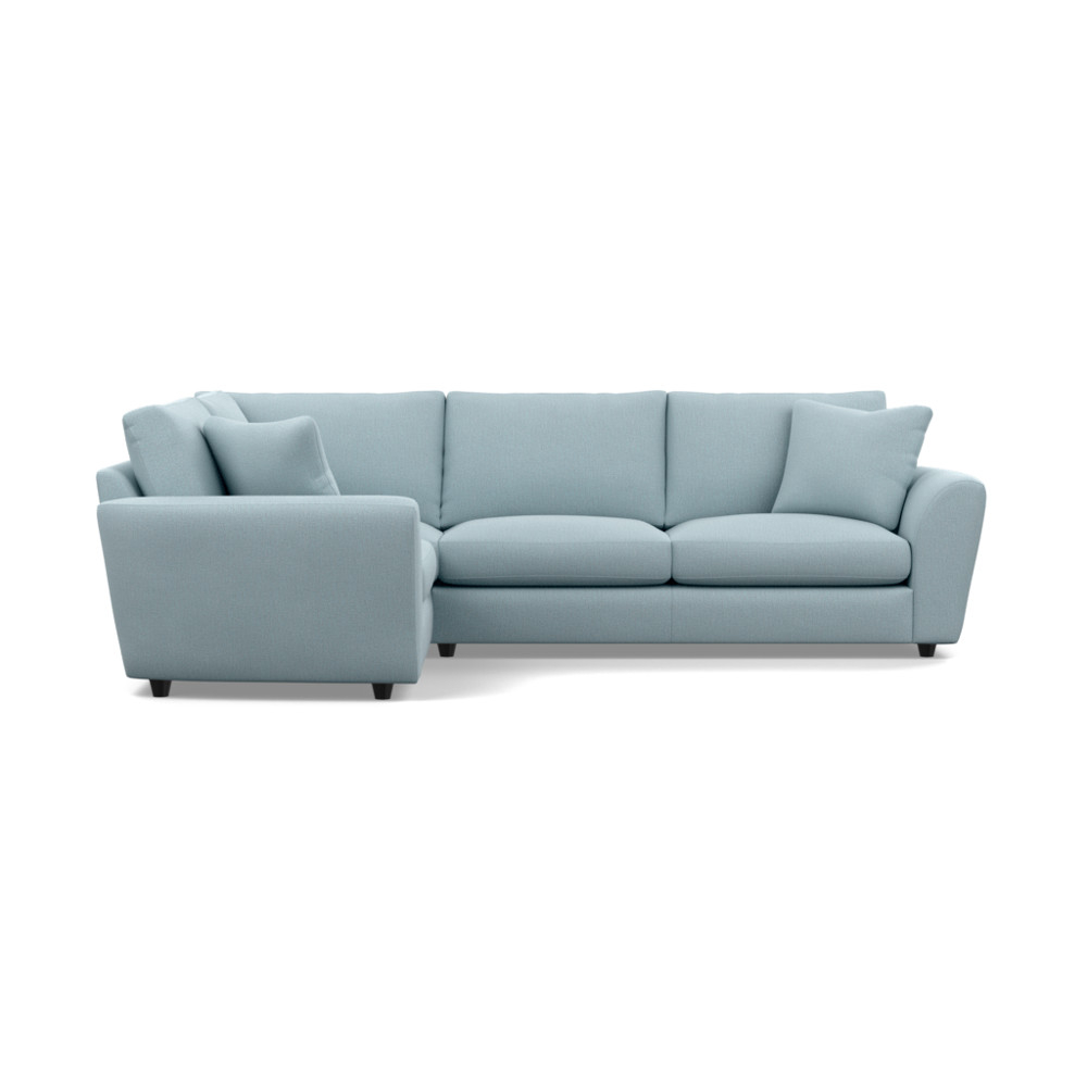 Heal's Snooze Left Hand Facing Corner Sofa Smart Linen Mix Duck Egg Black