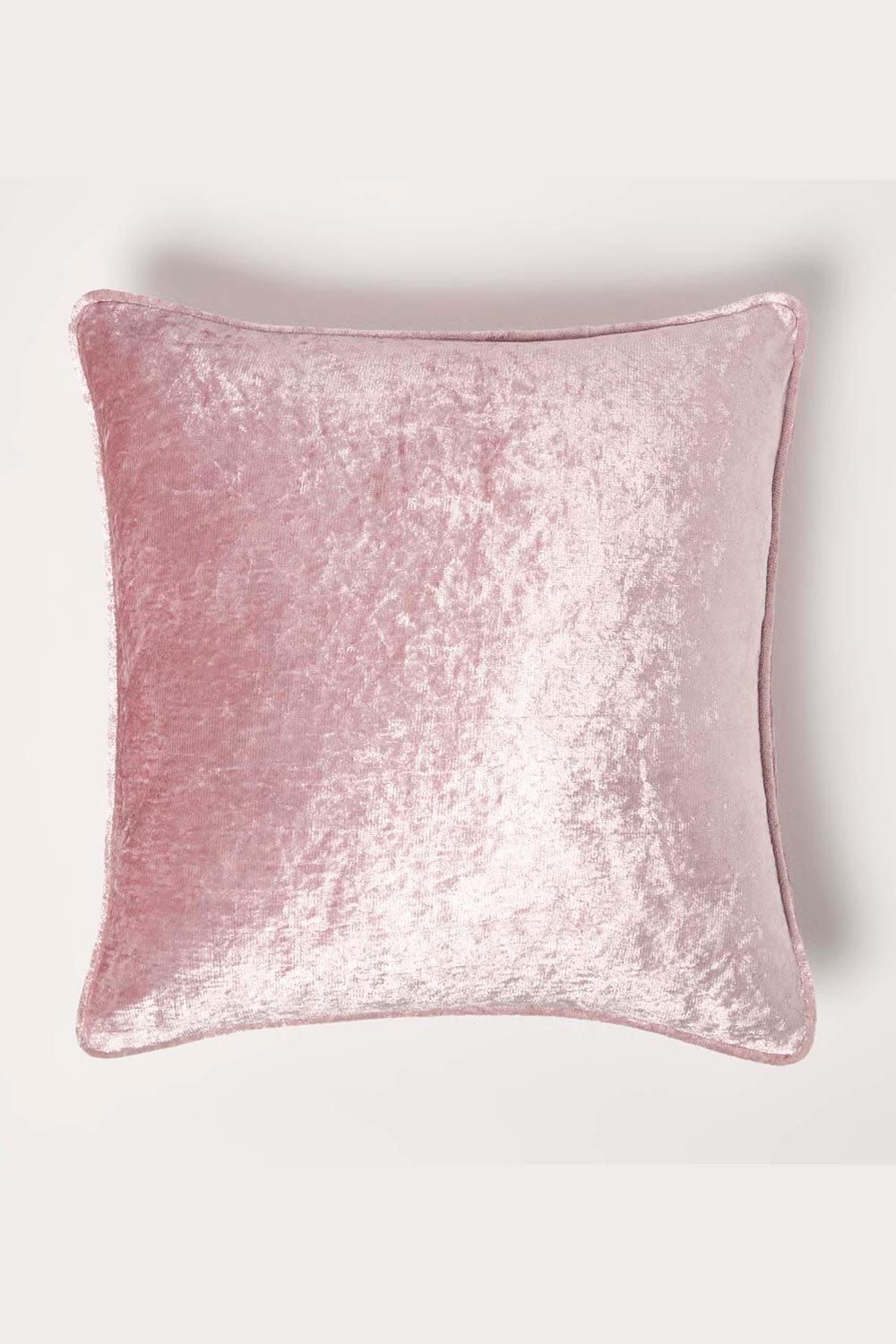Homescapes Luxury Crushed Velvet Cushion Cover in Pink