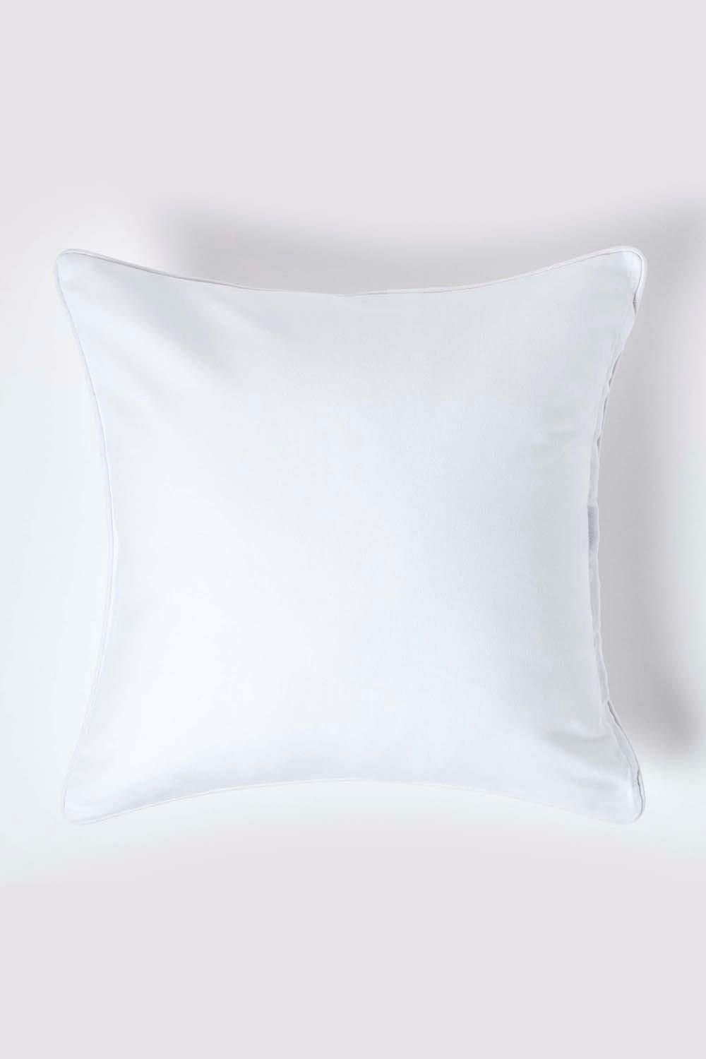 Homescapes Cotton Plain Cushion Cover in White