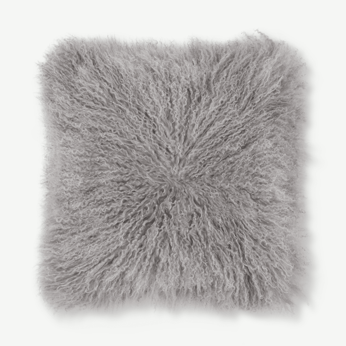 Haddie Mongolian Fur Cushion 45 x 45cm, Grey