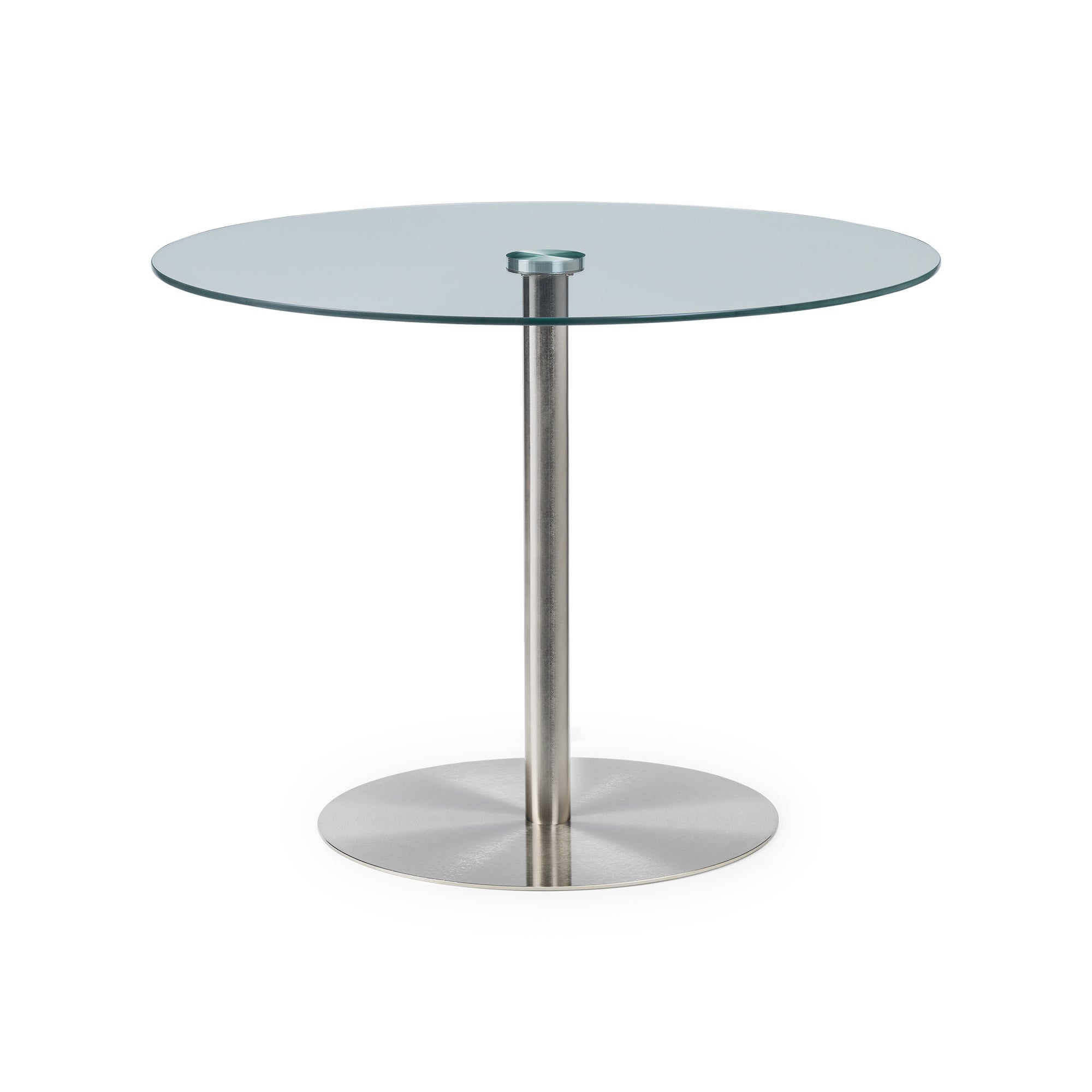 Milan Round Glass Table Silver
