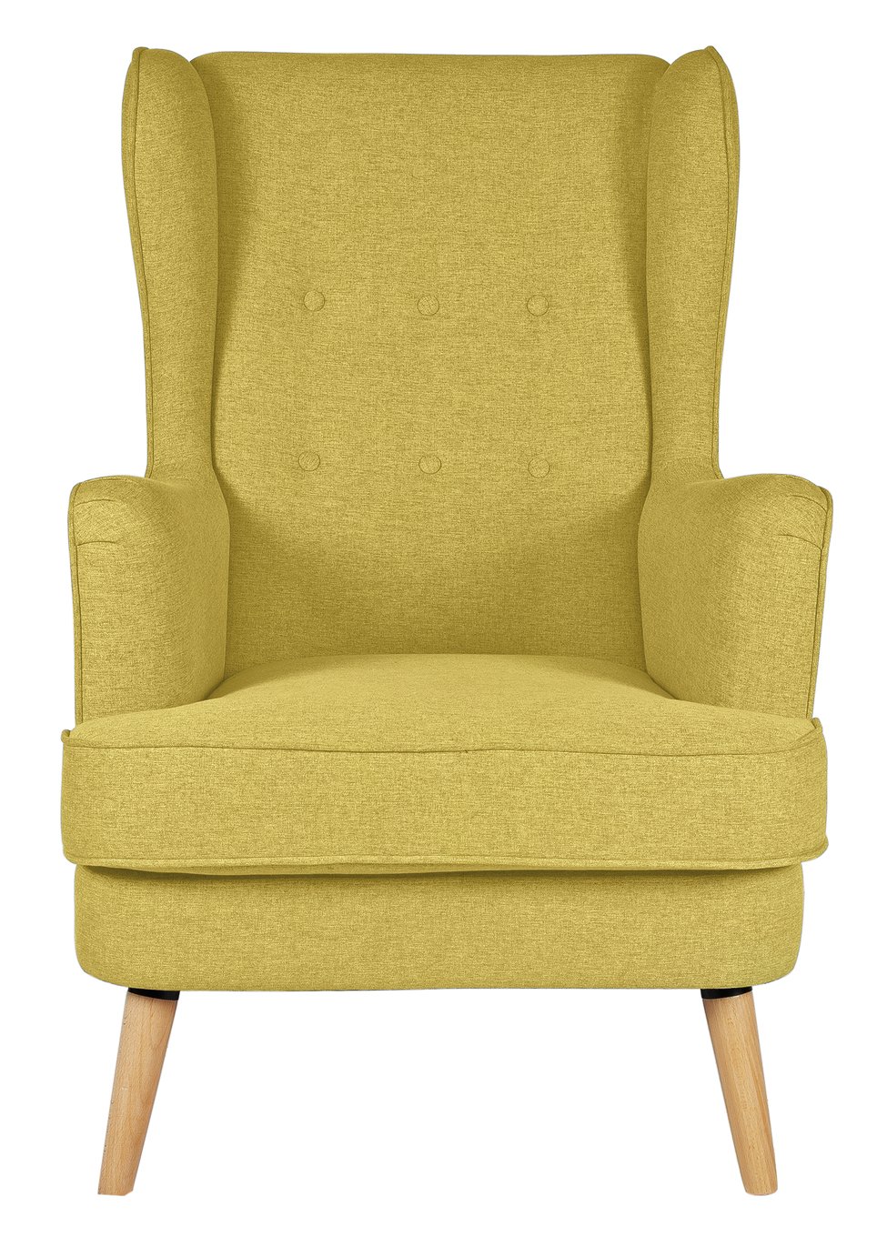 Habitat Callie Fabric Wingback Chair - Mustard Yellow