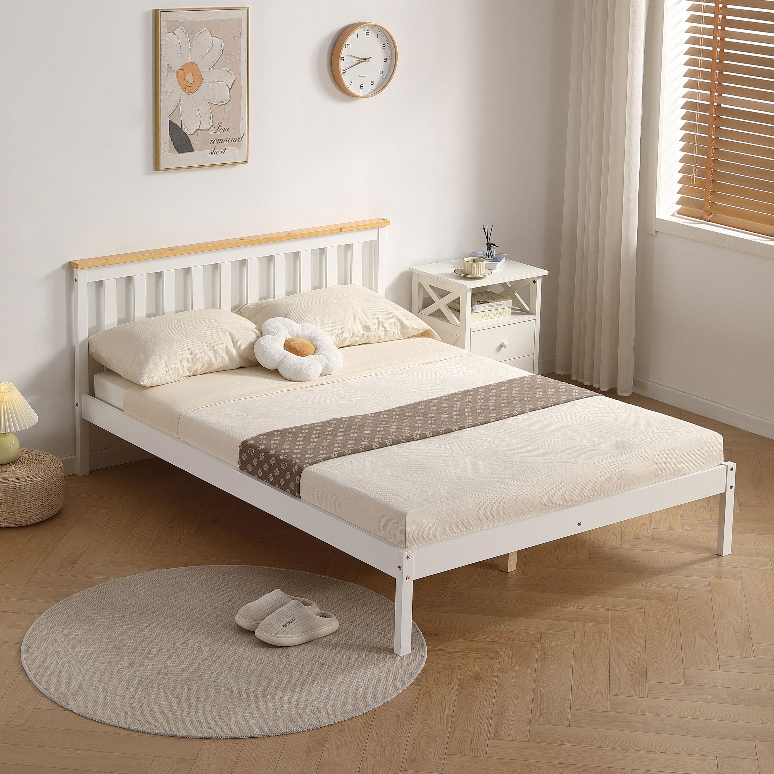 Comfy Living Ltd Low Footend Wooden Bed Frame in White
