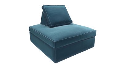 Harry Large Pouffe with bolster cushion in Seaweed Smart Cotton - sofa.com