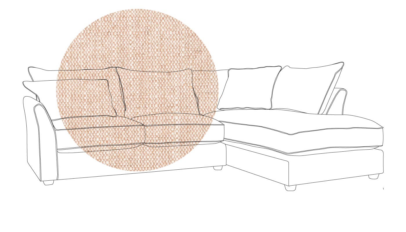 Heal's Tailor Right Hand Facing Corner Sofa Broad Weave Putty Natural Feet