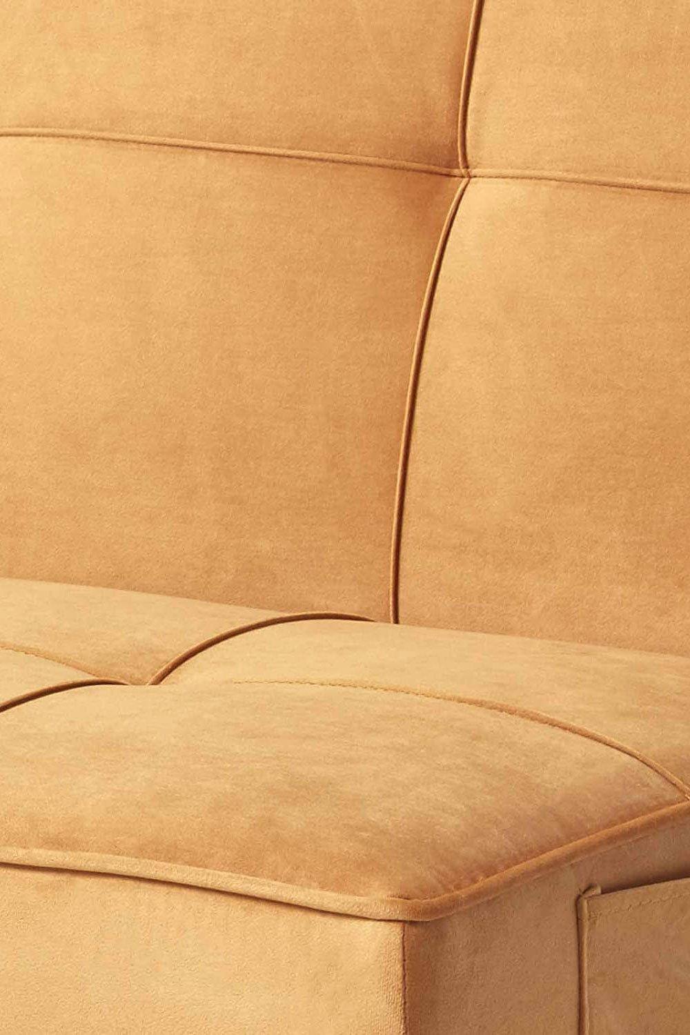 Homescapes Bower Velvet Sofa Bed in Mustard 5