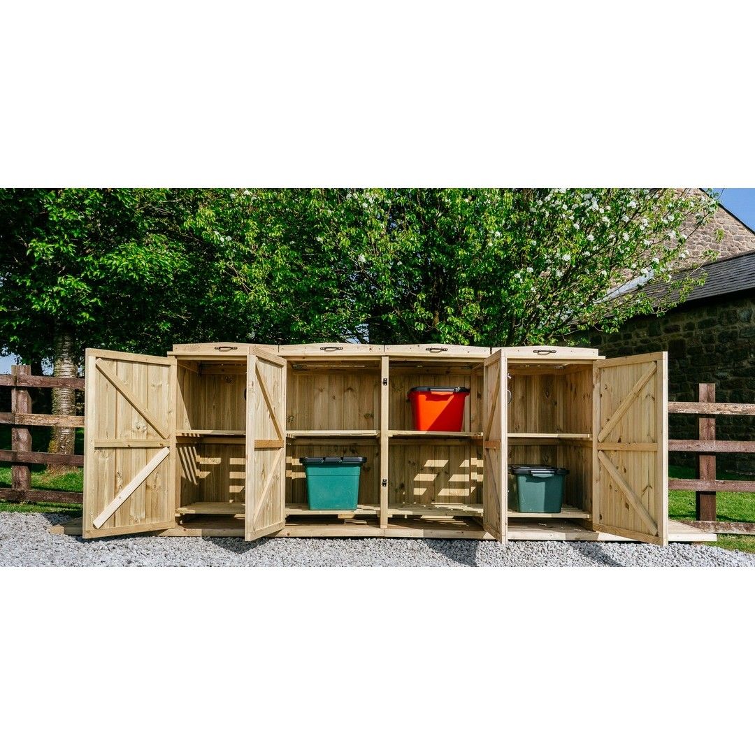 Buttercup Farm Chatburn 8 Recycle Box Store - Timber - Fits 8 x Recycle Boxes in Brown