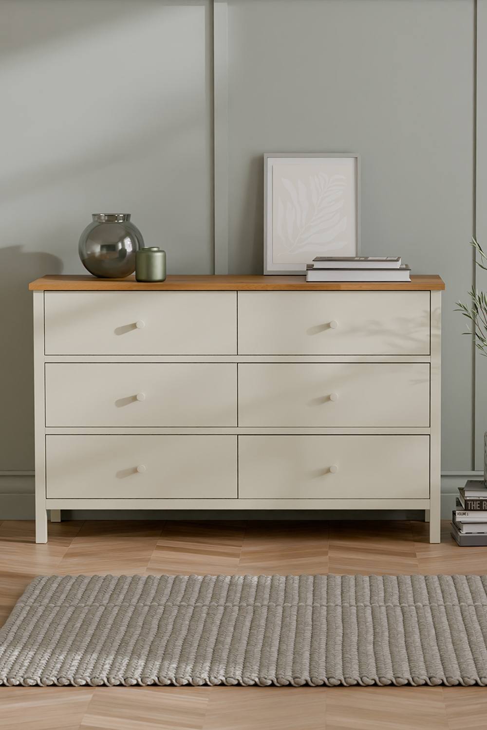 Julian Bowen Coxmoor 6 Drawer Wide Chest in Ivory