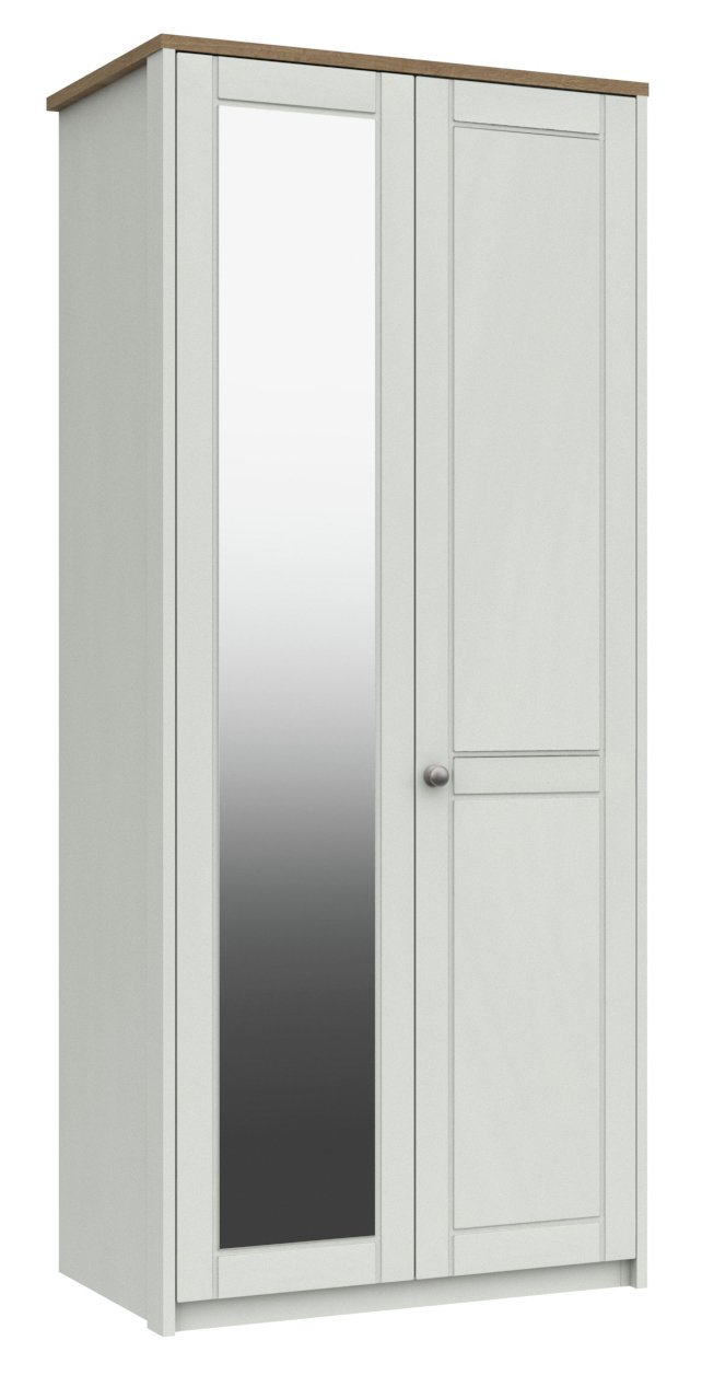 Kielder 2 Door Mirror Wardrobe - White