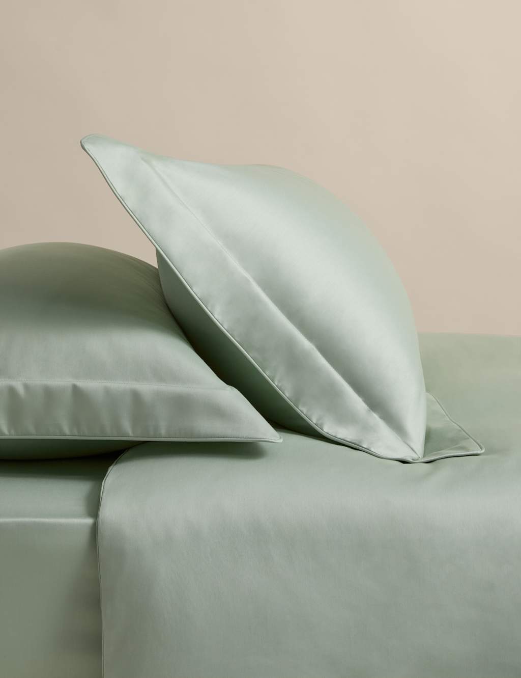 M&S 2 Pack Egyptian Cotton 230 Thread Count Oxford Pillowcase Sage