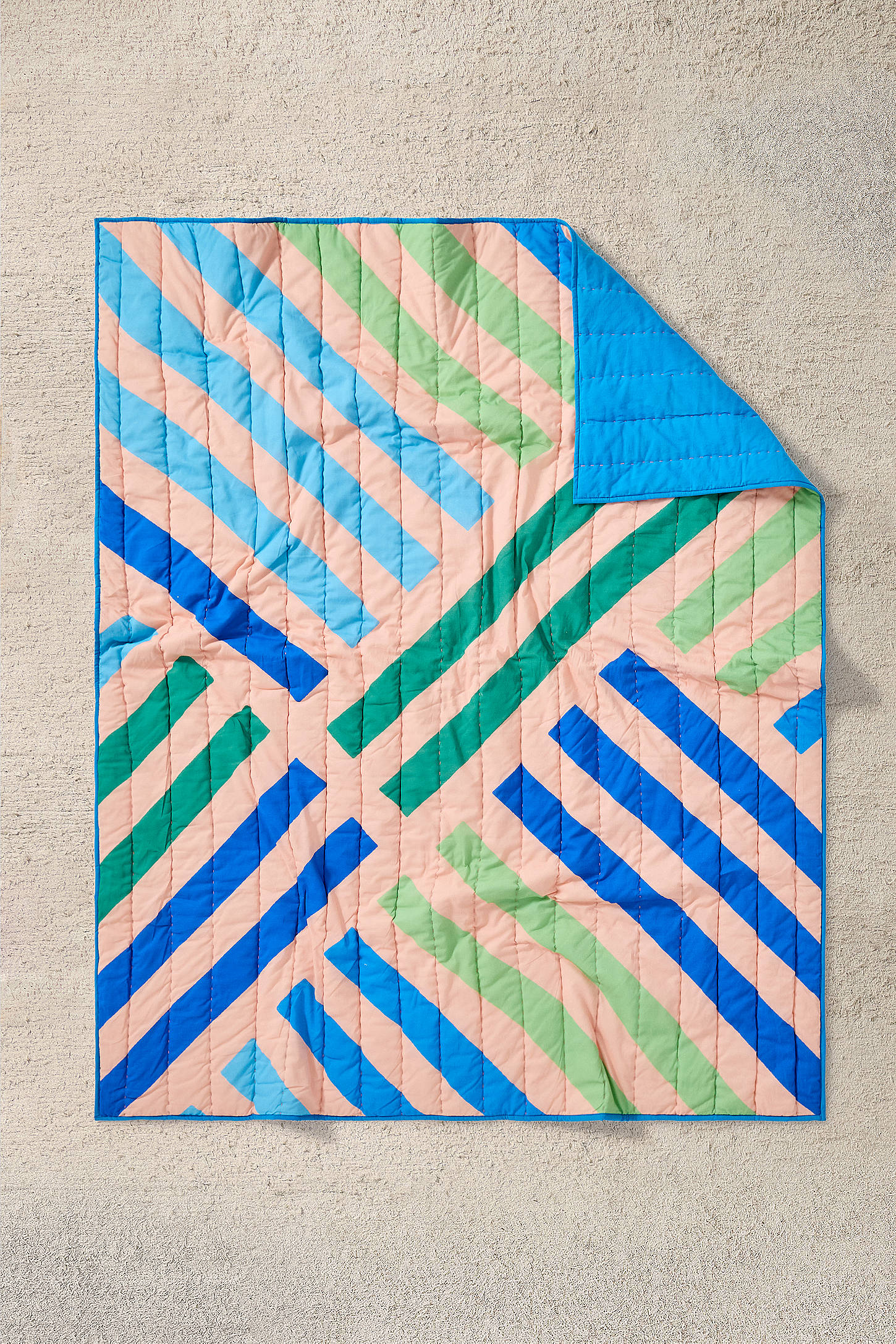 Geometric Stripe Quilted Throw
