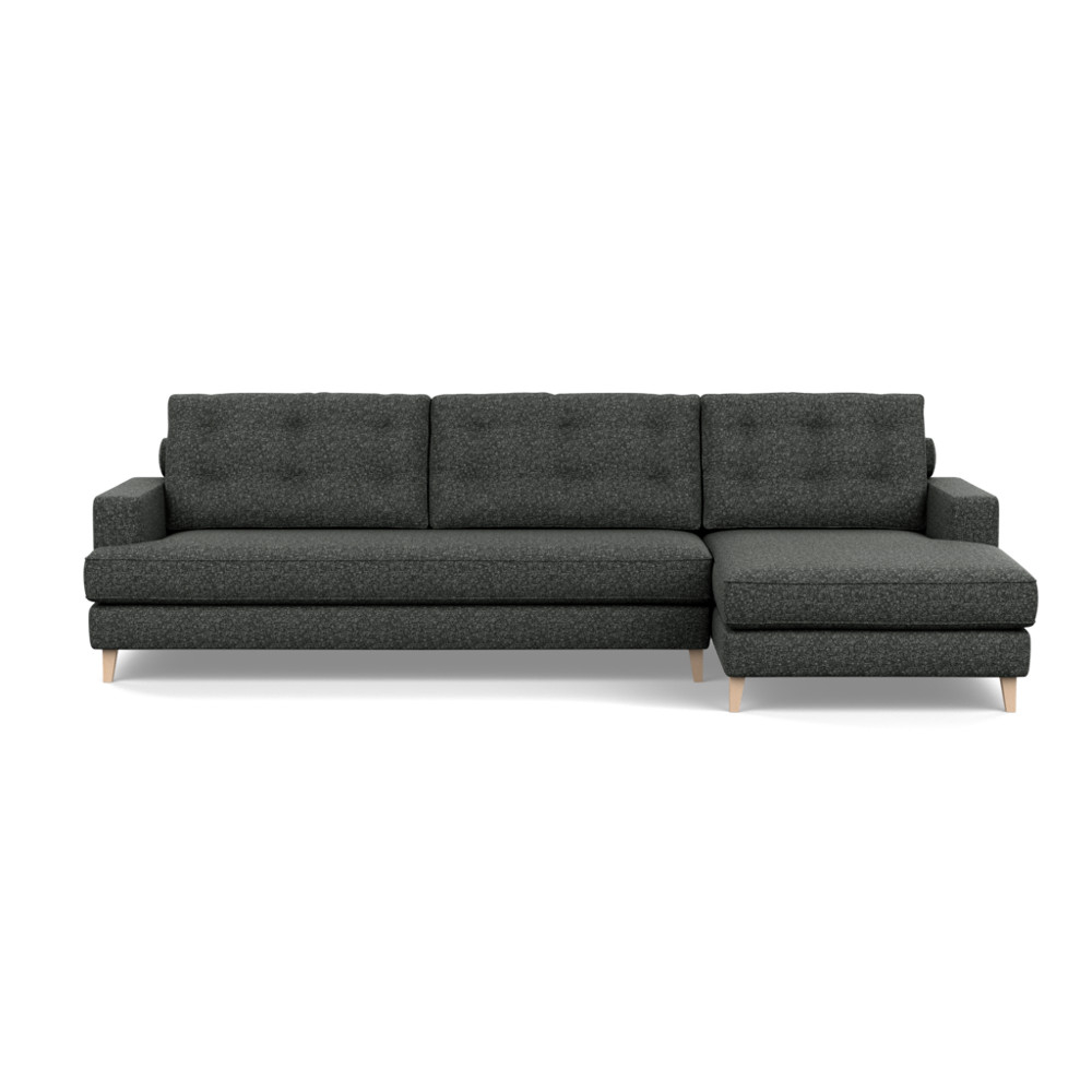 Heal's Mistral Right Hand Facing Corner Sofa Brecon Charcoal Natural Feet