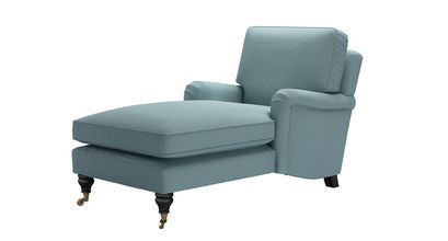 Bluebell Chaise Armchair in Lagoon Brushed Linen Cotton - sofa.com