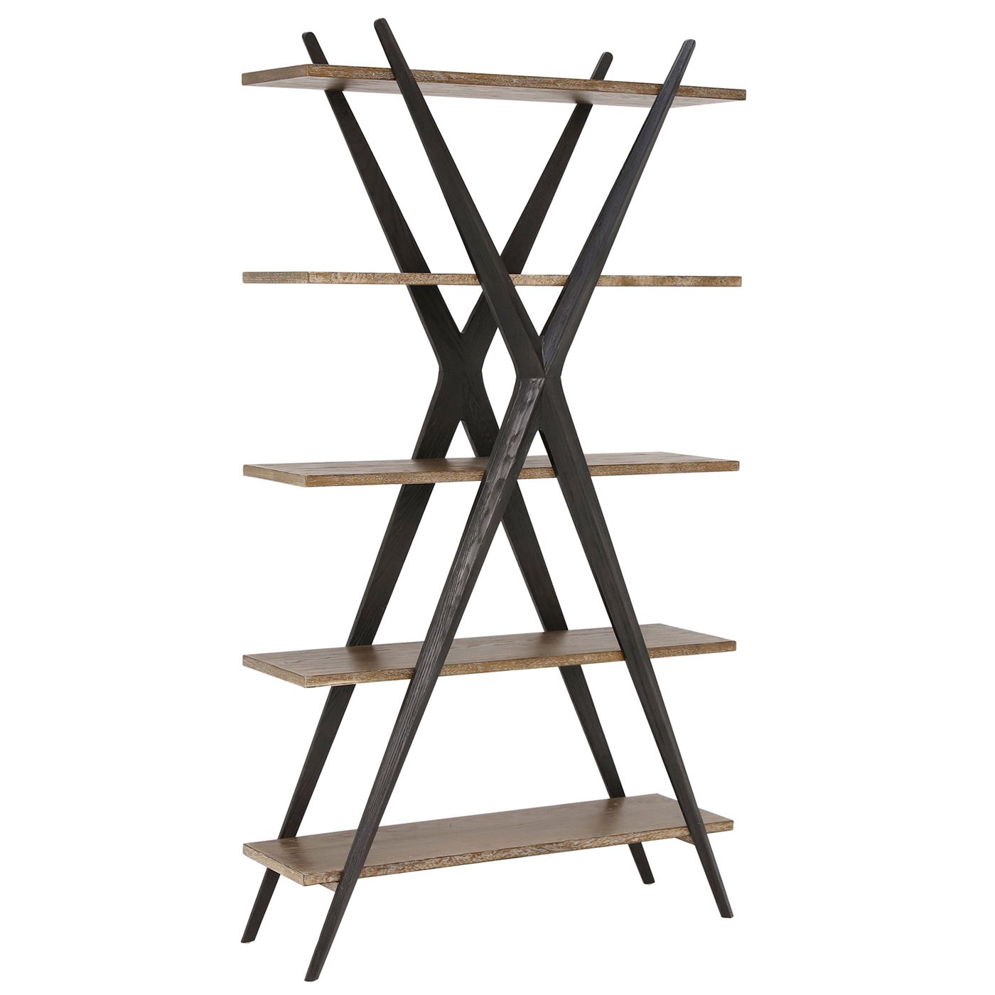 Sam Cross Shelving Unit, Burnt Oak and Ebony