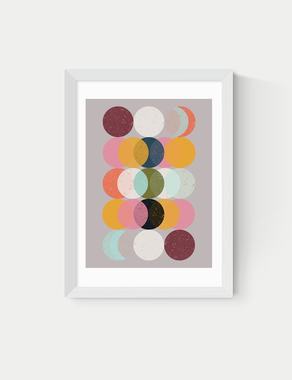 East End Prints Moods and Moons Framed Art Print White