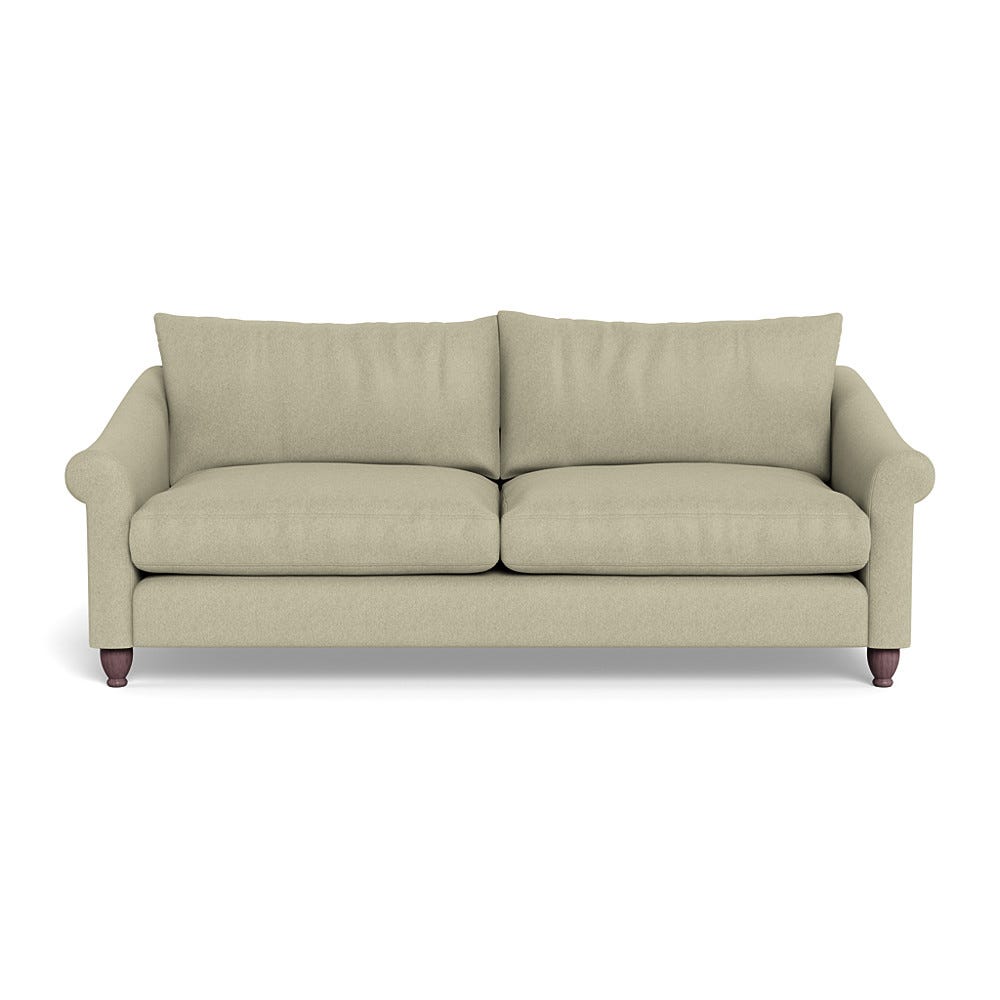 Heal's Devon 4 Seater Sofa Cotton Grain Dark Brown Feet