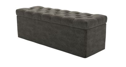 Valentin Storage Bench in Elephant Cotton Matt Velvet - sofa.com