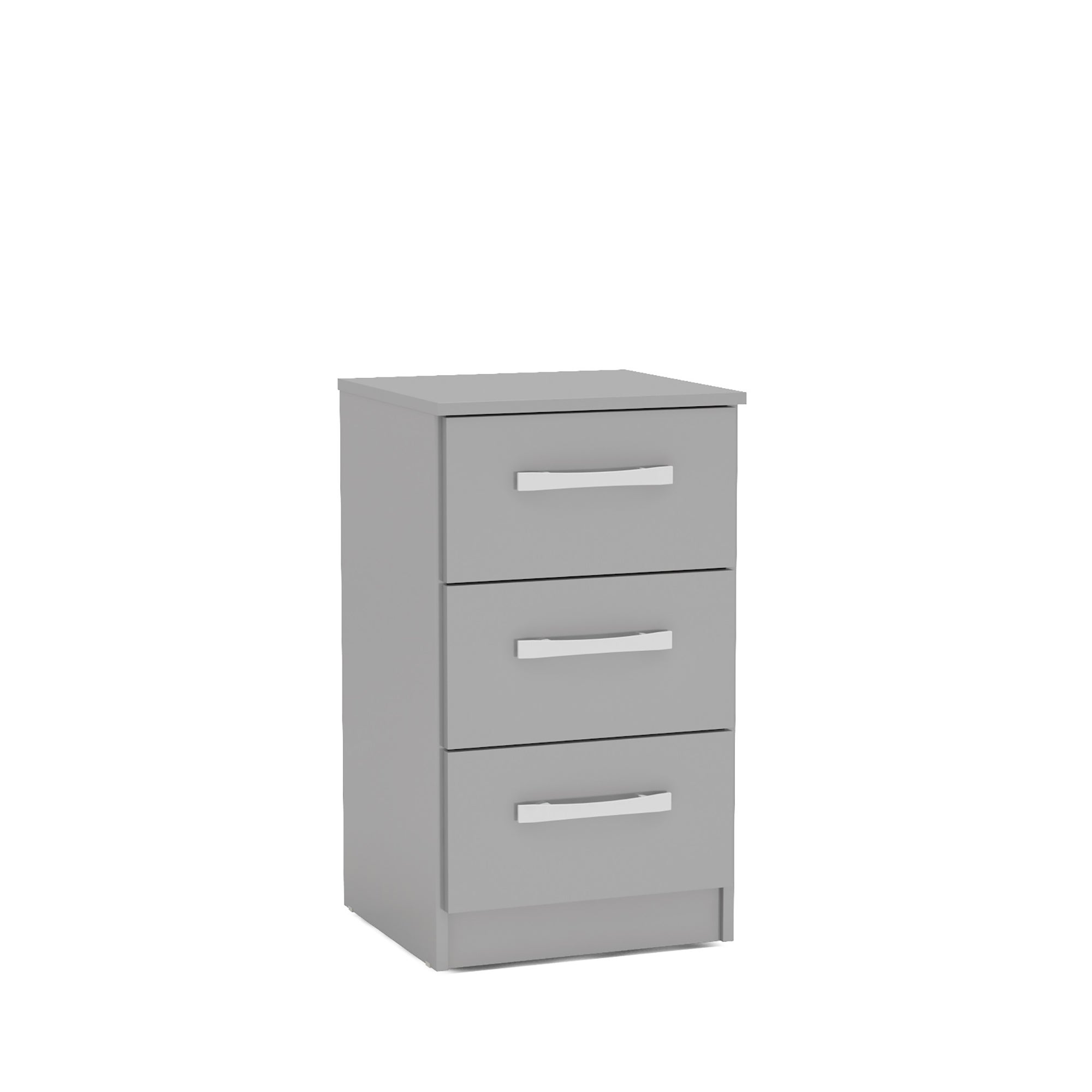Lynx Grey 3 Drawer Bedside Table Grey