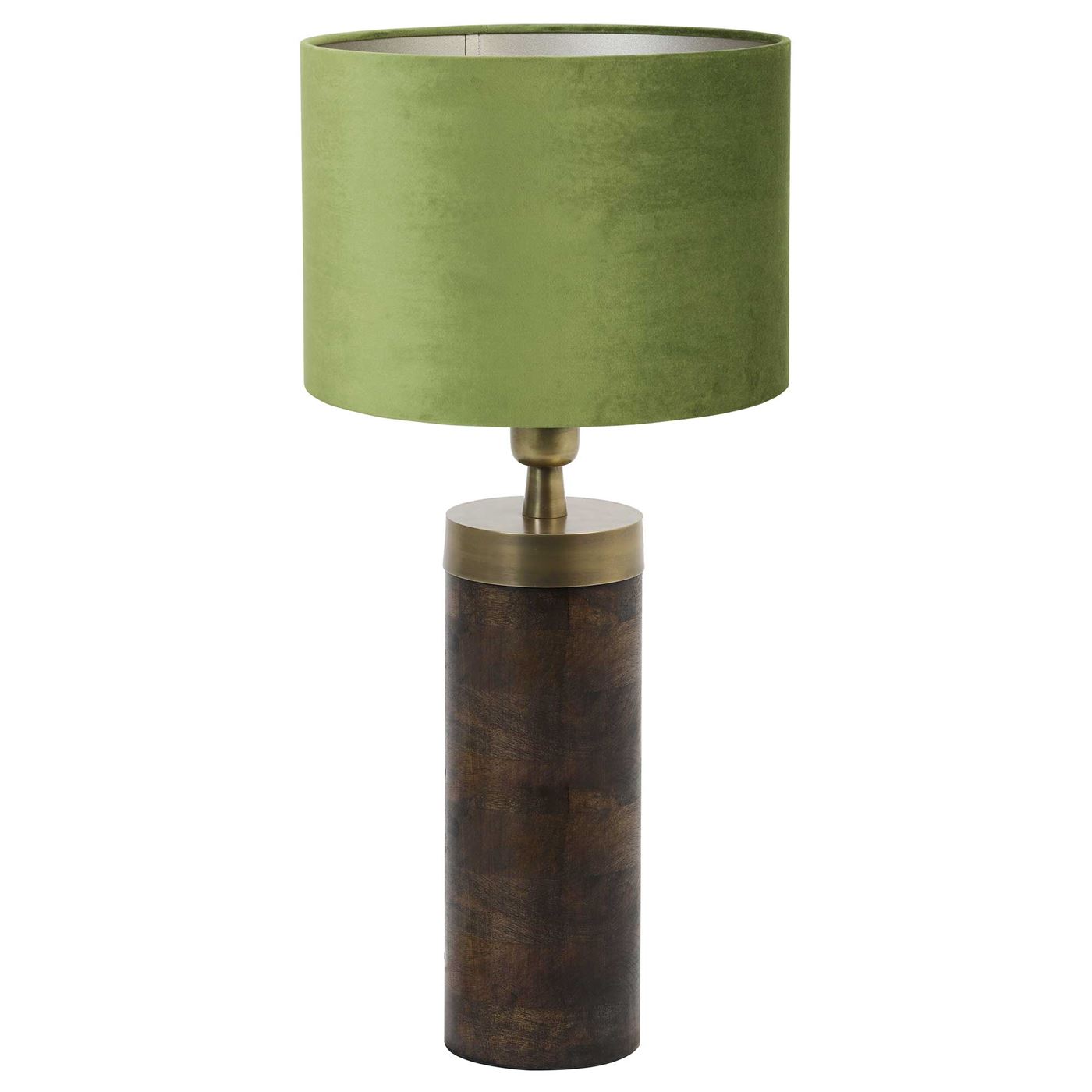 Dark Wood and Olive Table Lamp