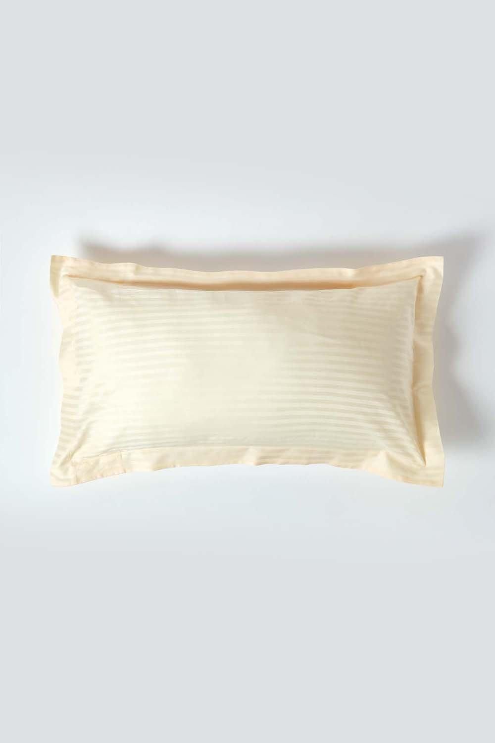 Homescapes Egyptian Cotton Ultrasoft King Size Oxford Pillowcase 330 TC in Bright Yellow