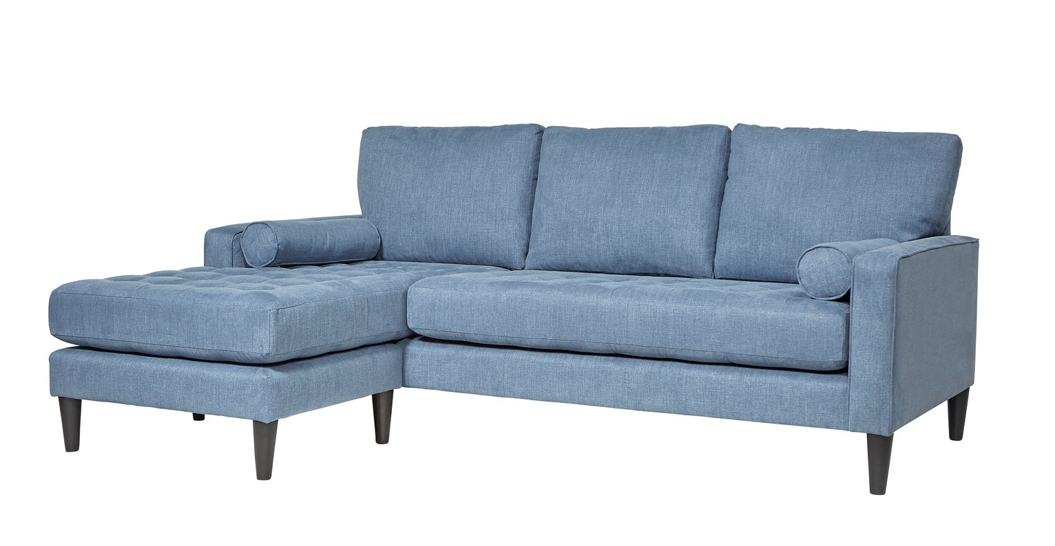 Habitat Hudson Reversible Corner Fabric Sofa - Linnet