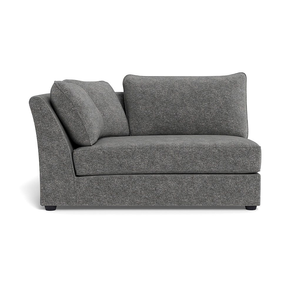 Heal's Tailor Large Curved Left Hand Facing Corner Unit Melton Wool Shale Black Feet